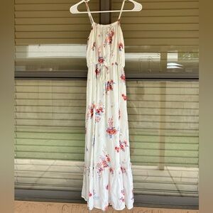 Blue Rain Floral Maxi Dress